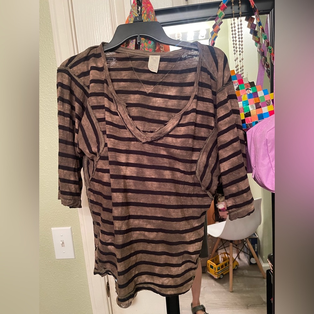 We the Free Striped Flowy Top